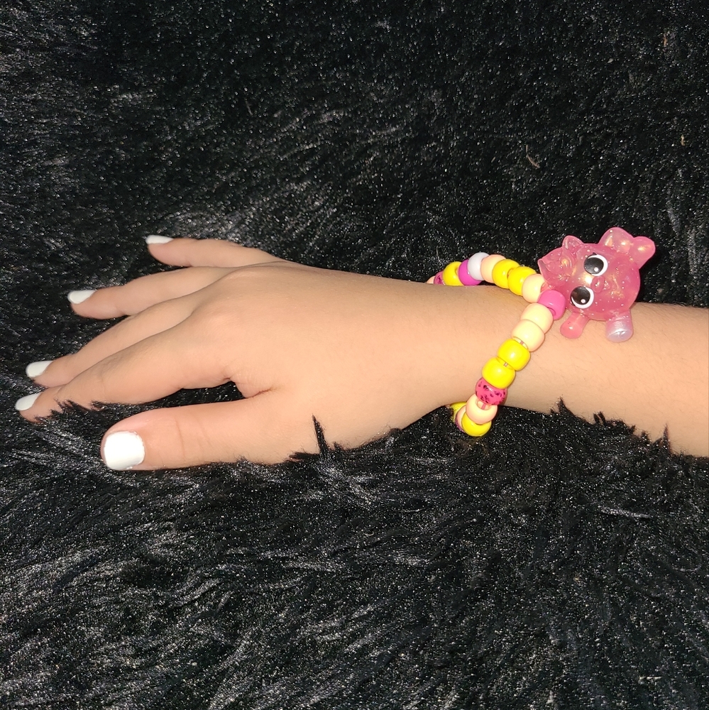 Pink Homemade Kandi Bracelet